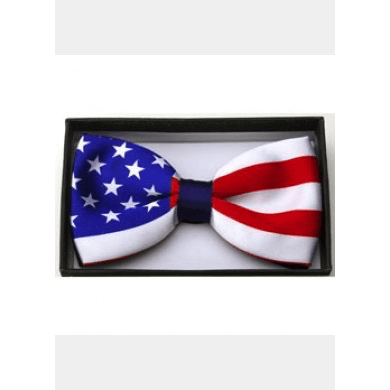 US Flag Pattern Bow Tie