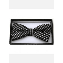 Black and White Gingham Bow Tie