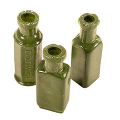 SMASHProps Breakaway Mini Poison Bottles Prop Set 3 Pieces - Dark Green Opaque - Dark Green Opaque