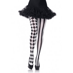Harlequin Pantyhose (White/Black)