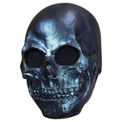 Metallic Blue Skull Latex Mask