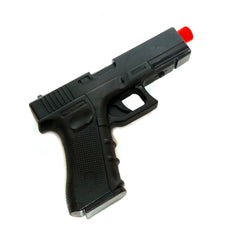 Solid Hard Poly-Plastic Police Glock Pistol Prop - Black - Black