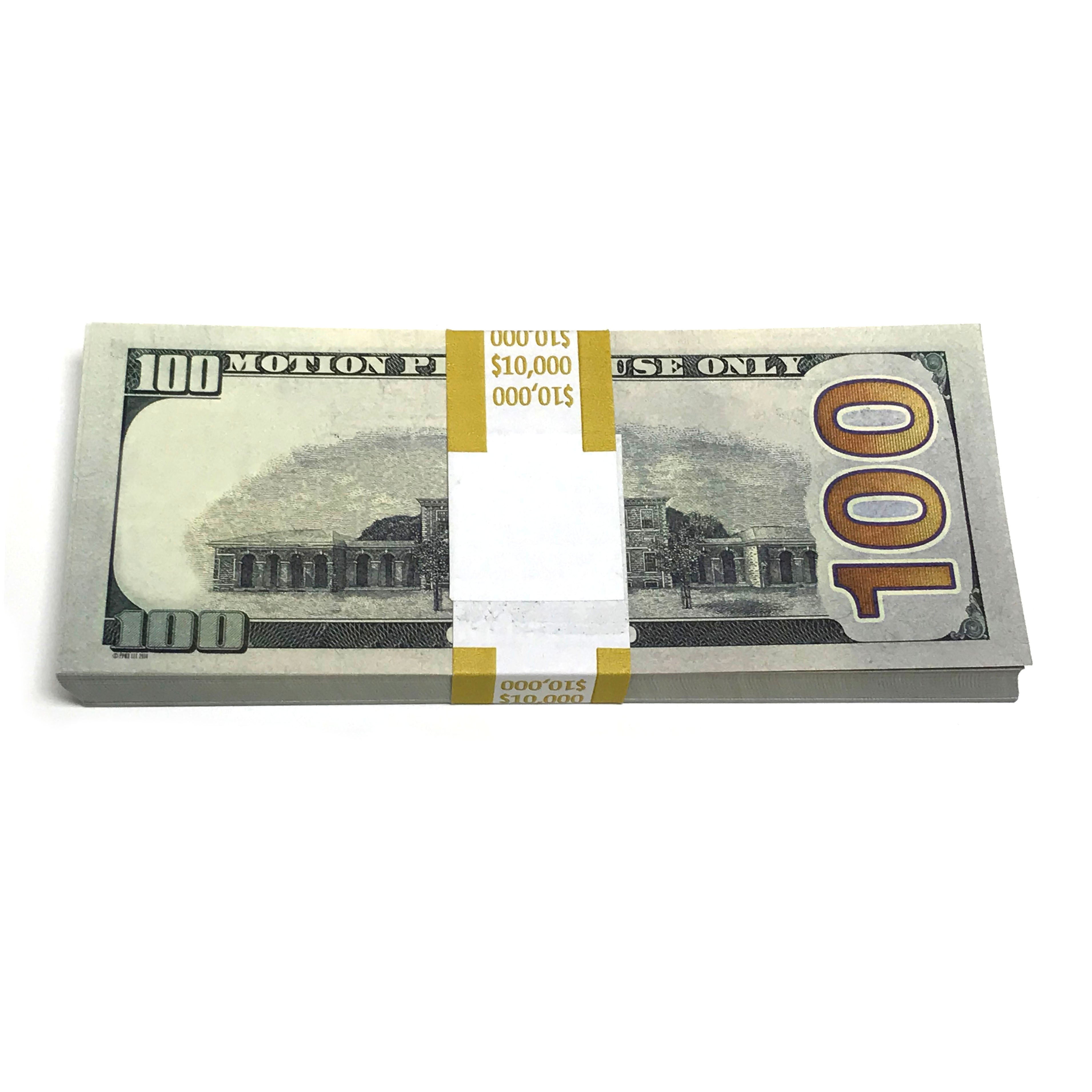 1 Stack of $100 Prop Bills (100 bills/$10,000 value) - Realistic Fake Money  : MJM Magic