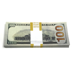 Money Prop - New Style $100's Crisp New $10,000 Full Print Stack