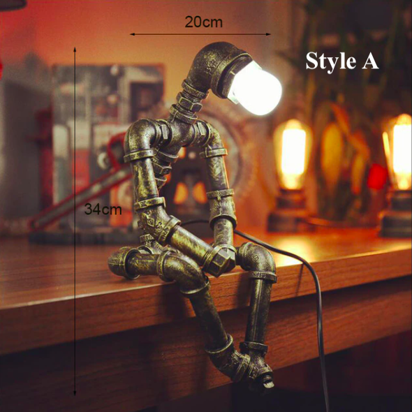 Sitting Robot Industrial Table Lamp