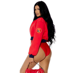 Watch Out Bae! Sexy Lifeguard Adult Costume with  Binoculars, Whistle and First Aid Bag