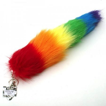 Rainbow Foxtail Keychain