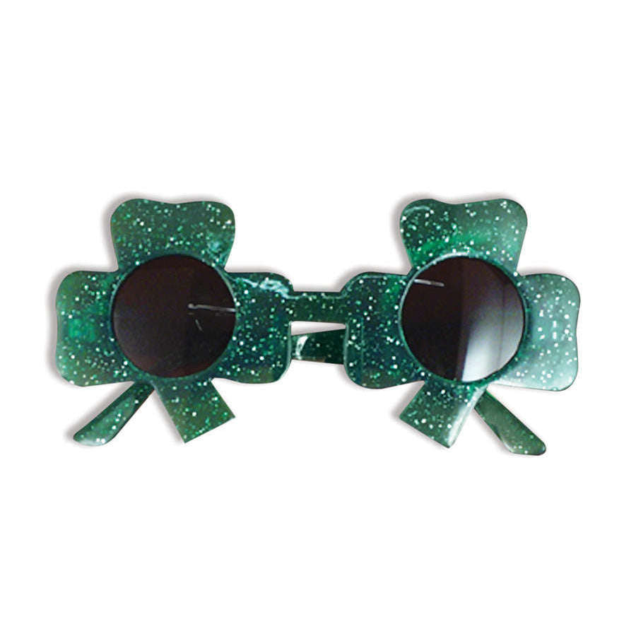 Saint Patricks Day Sparkly Adult Shamrock SunGlasses