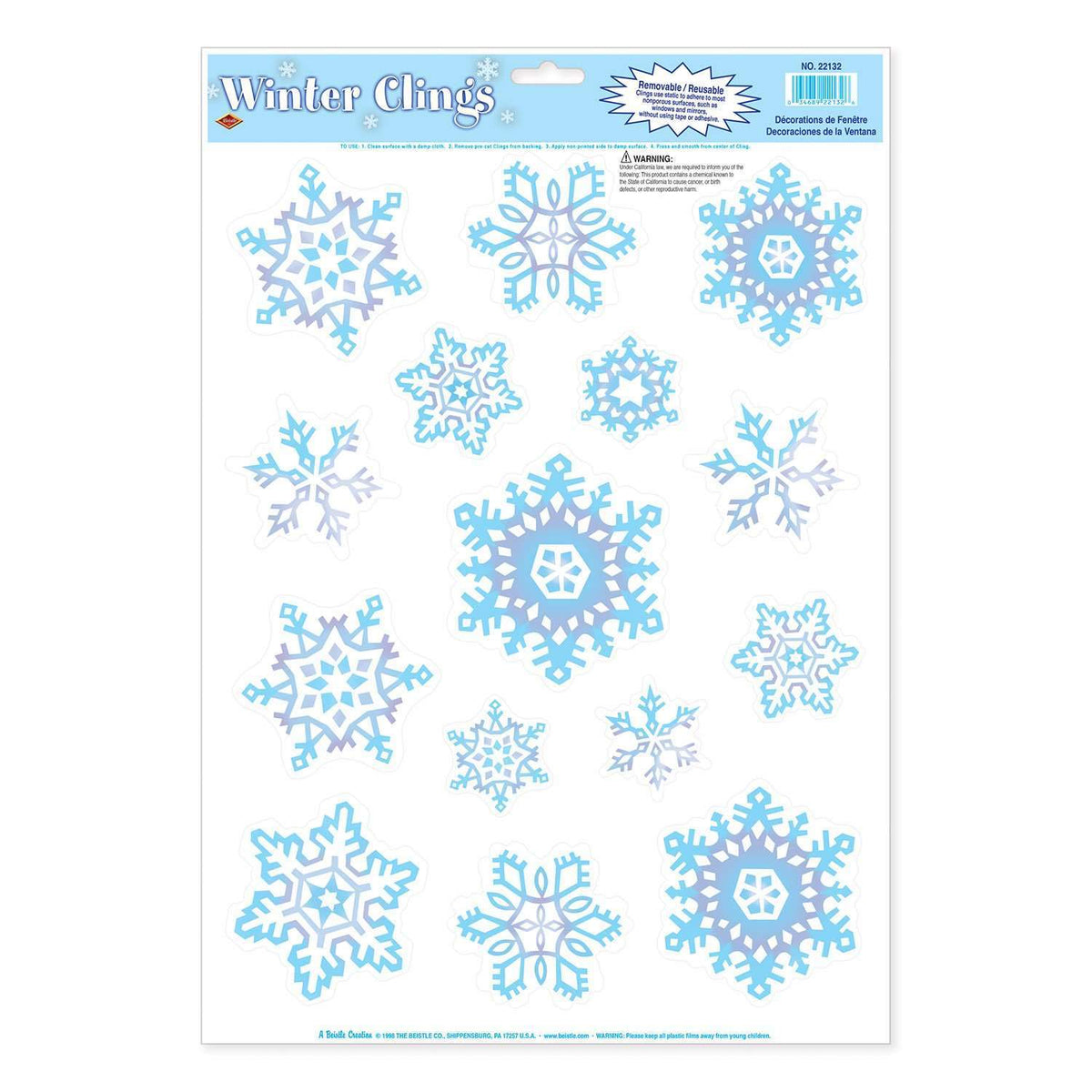 Winter Snowflakes Holiday Window Clings