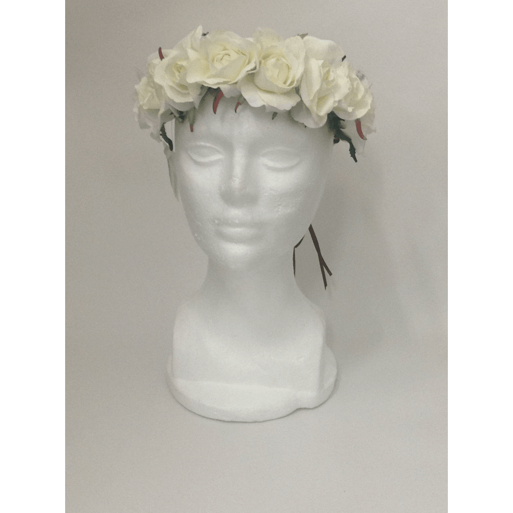 White Rose Crown Head Wrap