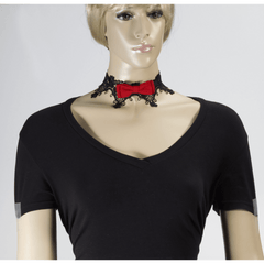 Red Bow Lace Choker