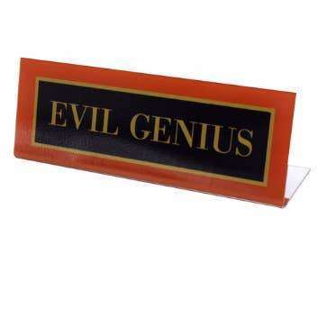 Evil Genius Desk Plate