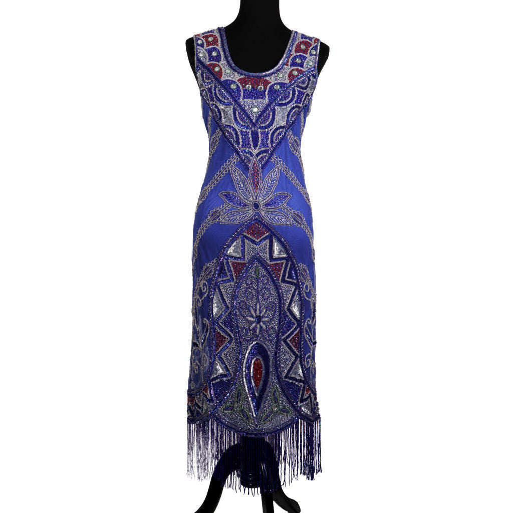 Royal Blue Beaded Flapper Dress