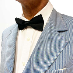1920s Light Blue Seersucker Suit Men's Costume w/ Bow Tie