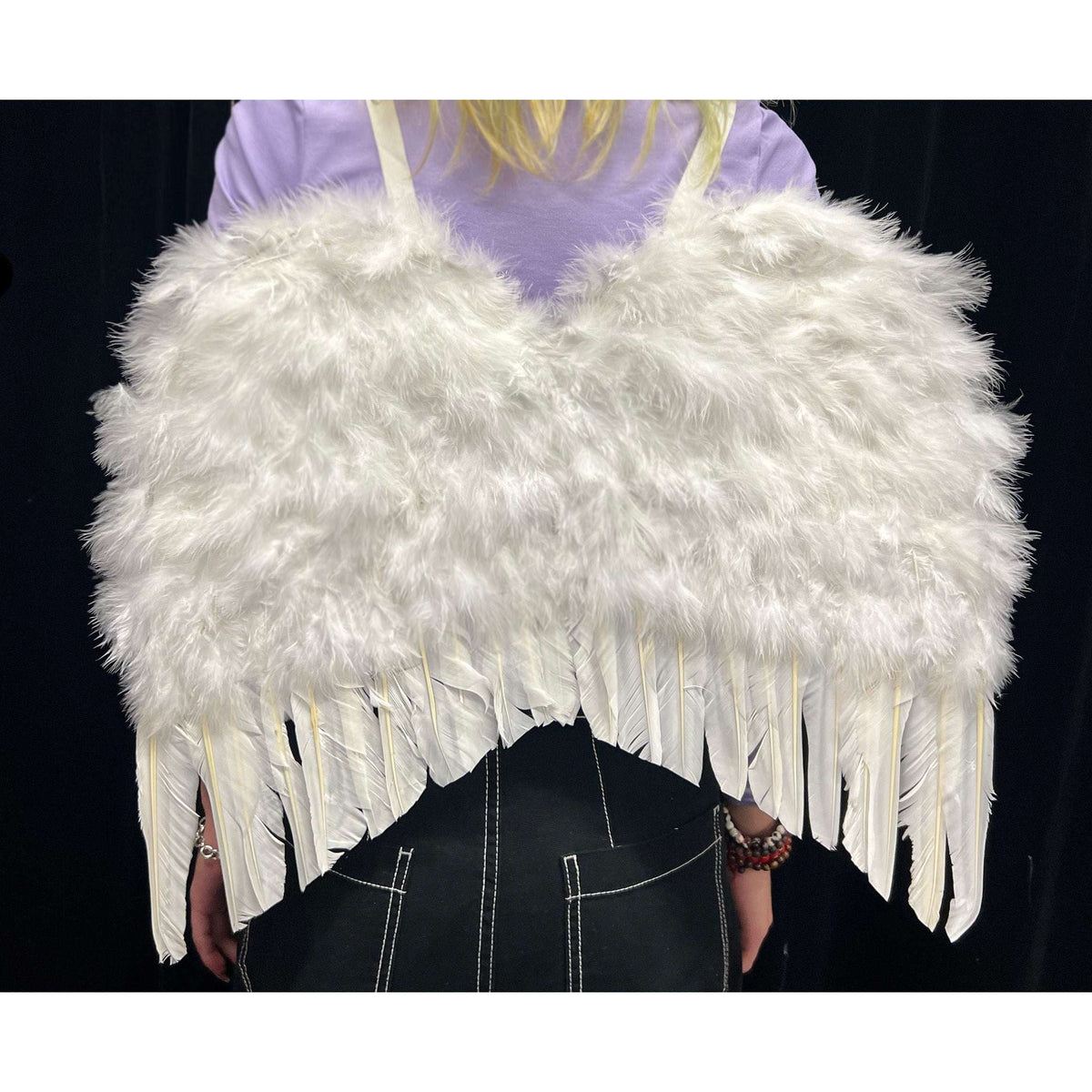 36" Flexible White Feather Wings