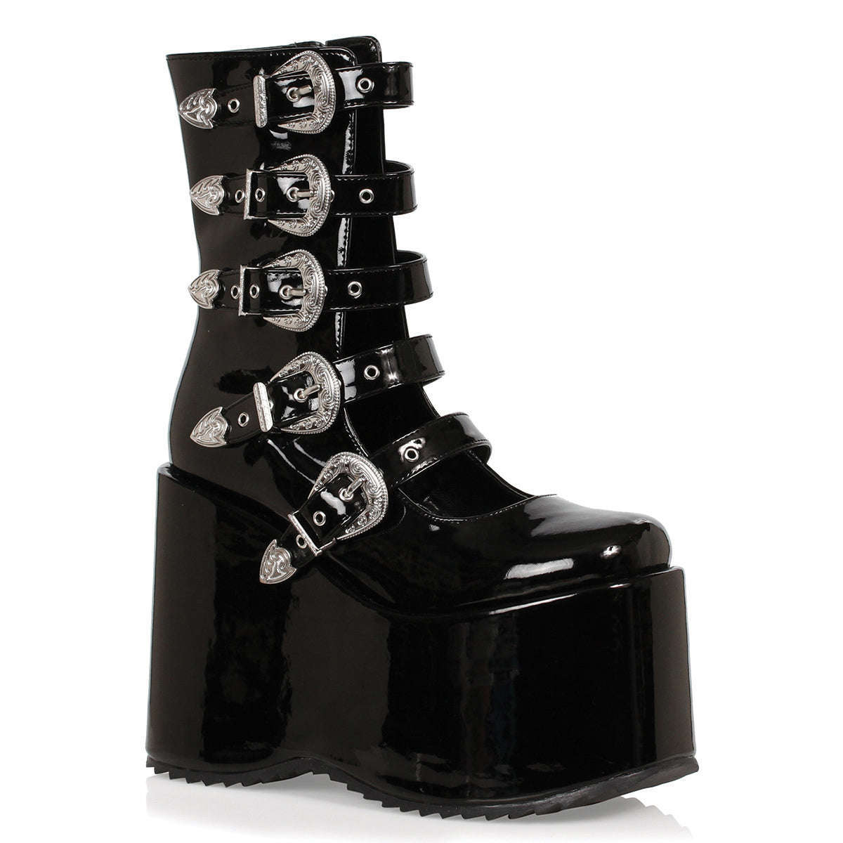 5" Gothic Glamour Chunky Women's Platform Buckle Boots