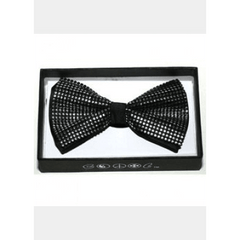Silver Studded Black Bow Tie