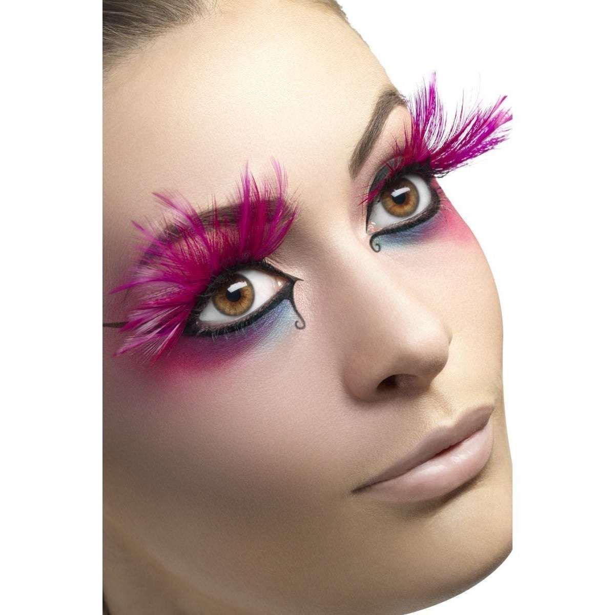 Pink Feather Fake Eyelashes