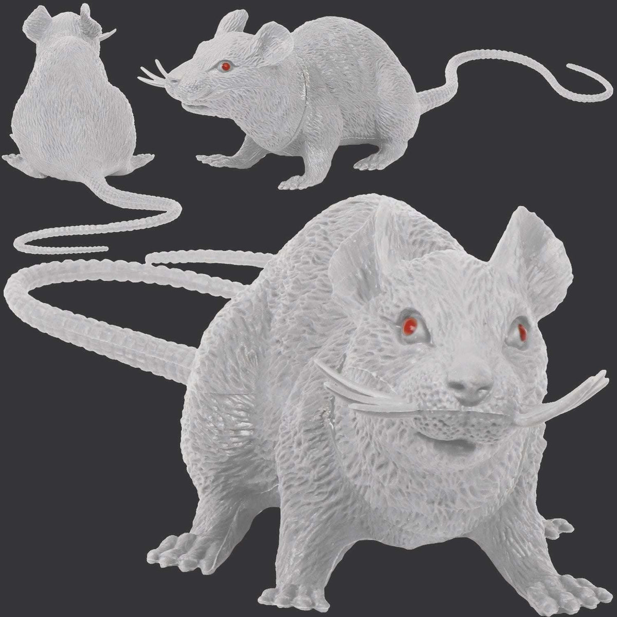 18" White Rat w/ Red Eyes Prop