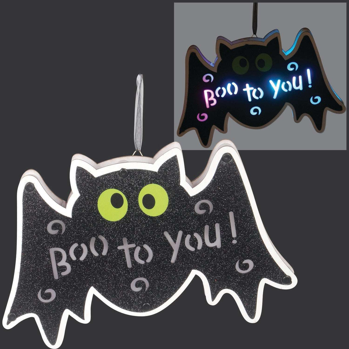 Boo to You LED Light Up Bat Decoration