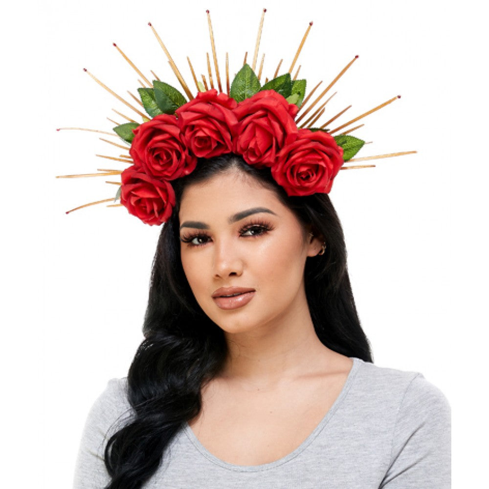 Red Silk Flower Headband