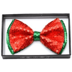 Green and Red Sequin Bow Tie