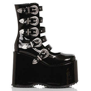 Gothic Glamour 5" Chunky Women's Platform Boot with Buckles