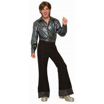 1970s Men's Black Disco Pants