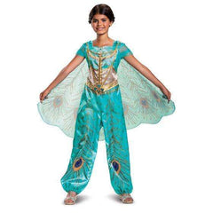 Deluxe Disney Aladdin Jasmine Child Costume w/ Detachable Cape