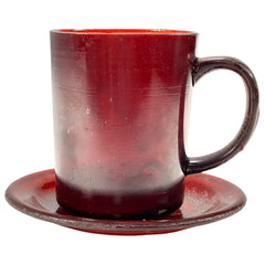 SMASHProps Breakaway Mug & Saucer Set - AMBER BROWN translucent - Amber Brown,Translucent