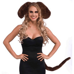 Brown Dog Adult Costume Kit w/ Ears And Tail