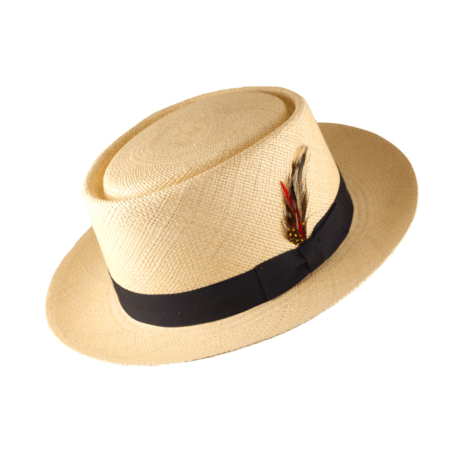 Natural Panama Pork Pie Straw Hat in size Small