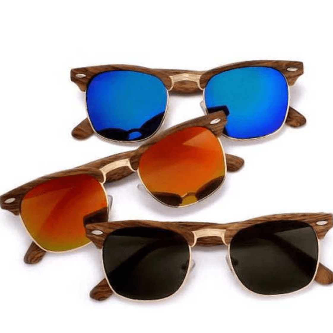 SoHo Classic Frames With Wood Top & Arms With Revo Lenses