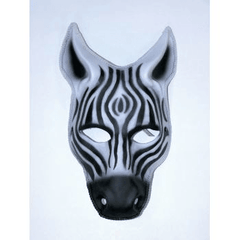 Plastic Zebra Mask w/ Elastic Band