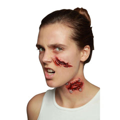 Ghoulish Large Slice Laceration Wound Rubber Latex Prosthetic
