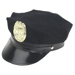 Navy Cotton Police Hat with Badge