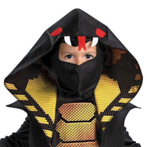 Cobra Ninja Deluxe Childs Costume w/ Detachable Hood &Fabric Face Mask