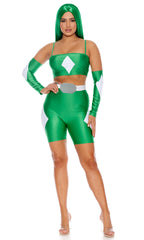 Take The Power Sexy Green Superhero Women's Costume