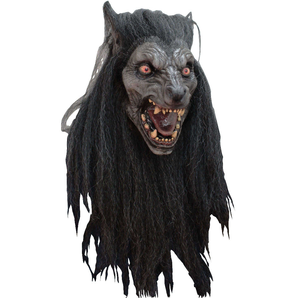 Black Moon Wolfman Mask With Realistic Hair