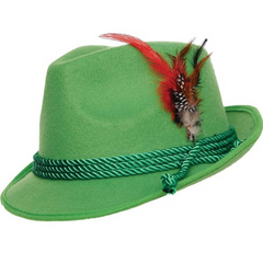 Green Swiss Hat w/ Feather Detail