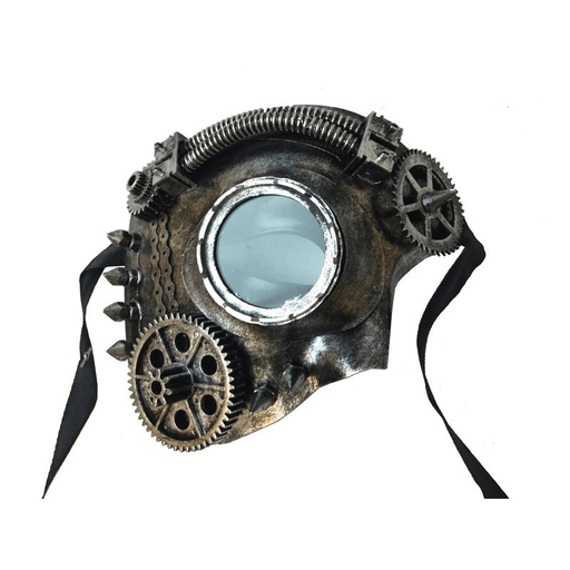 Half Face Steampunk Mask with Goggle Lens