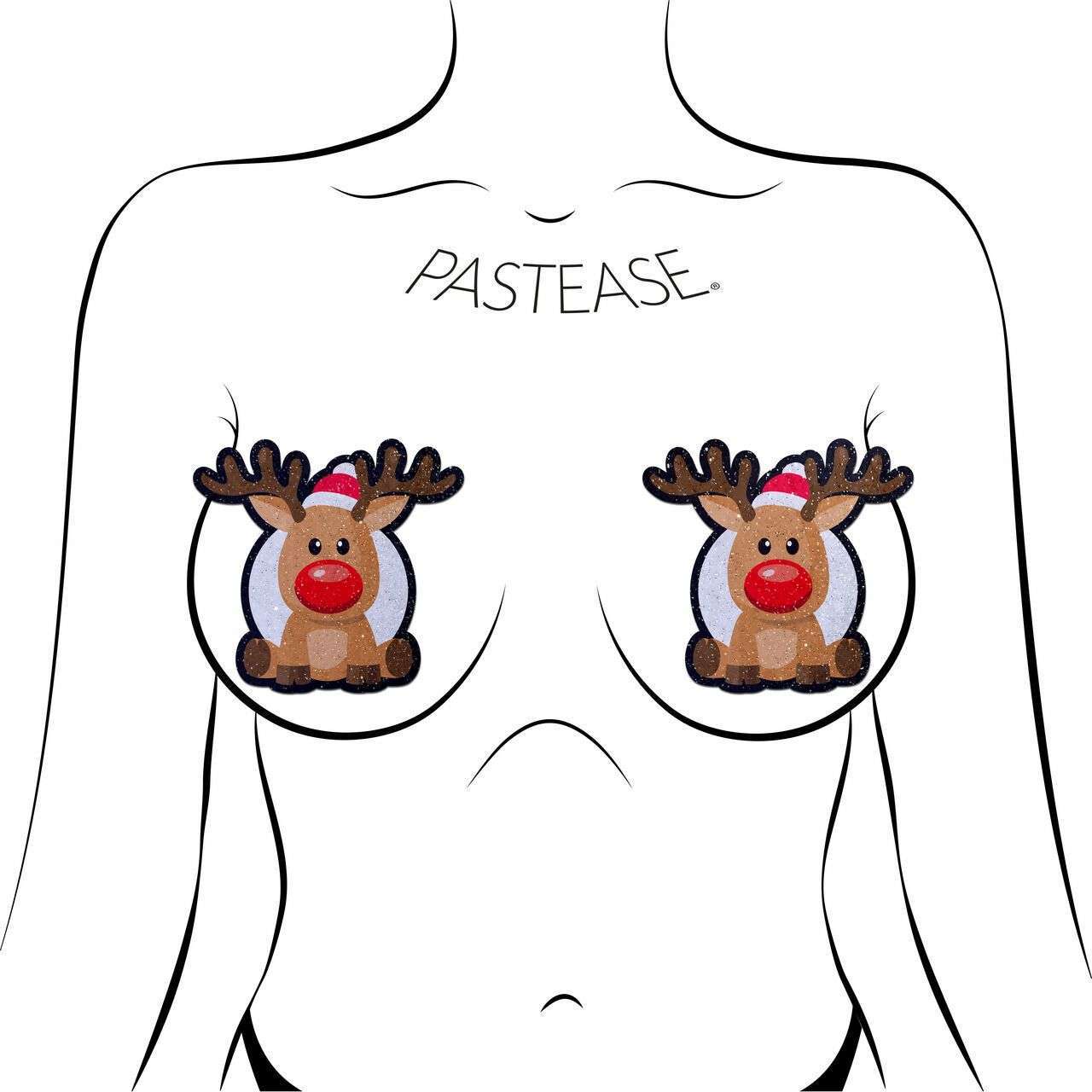 Red Nose Rudolph Nipple Pasties