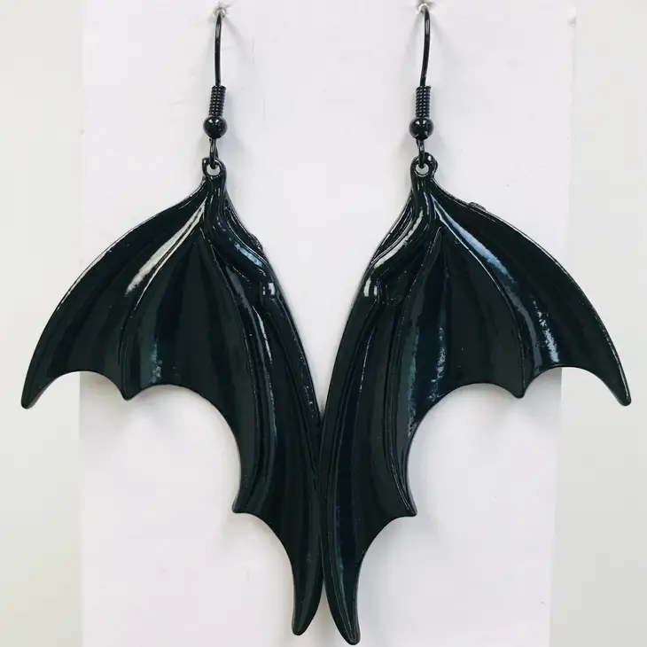 Black Bat Wing Earrings