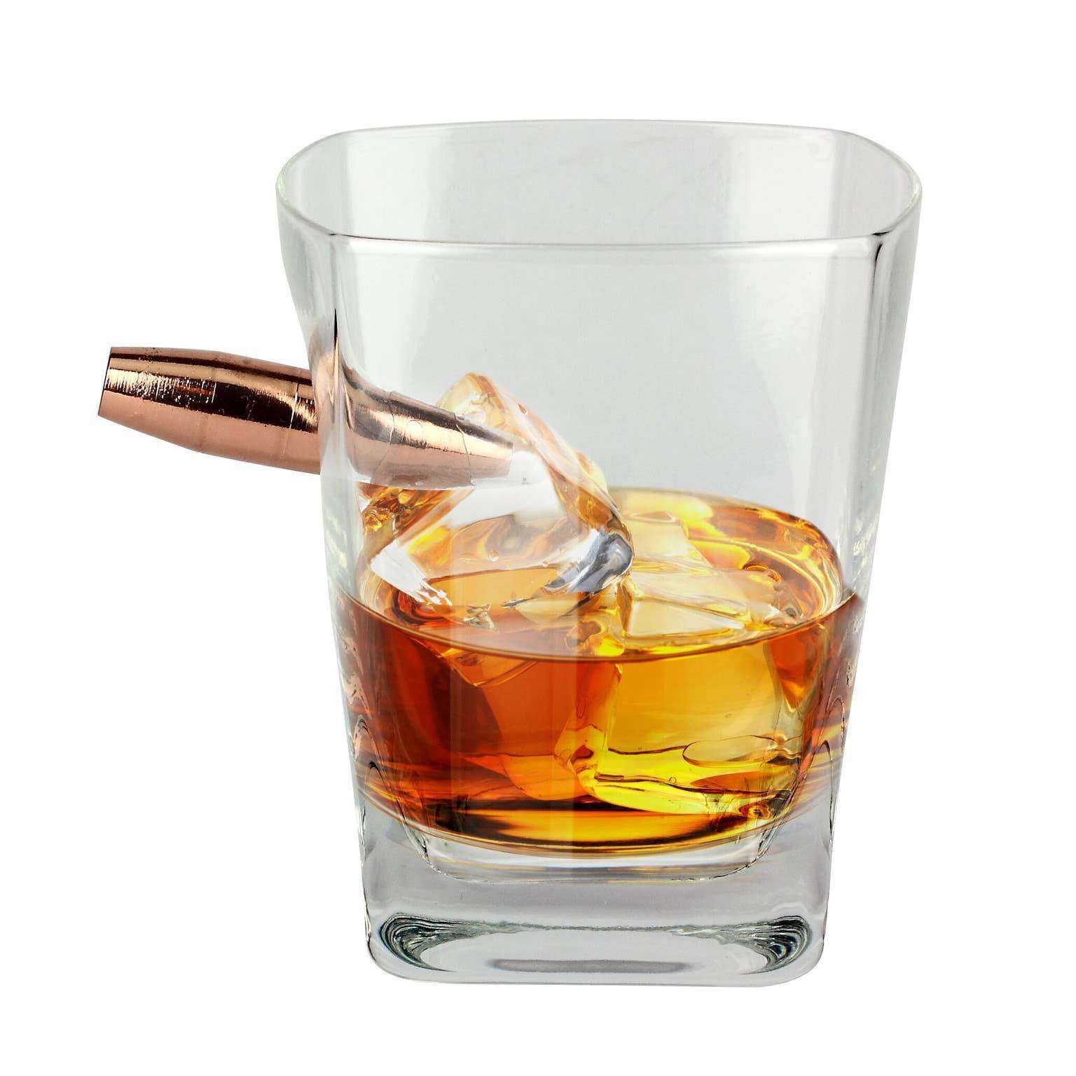 Bullet Through Whiskey Glass