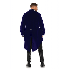 Long Blue Velvet Coat Costume