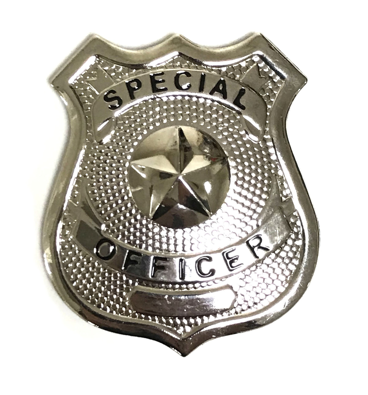 Metal Special Officer Police Style Badge Prop with Pin Back Closure - CHROME