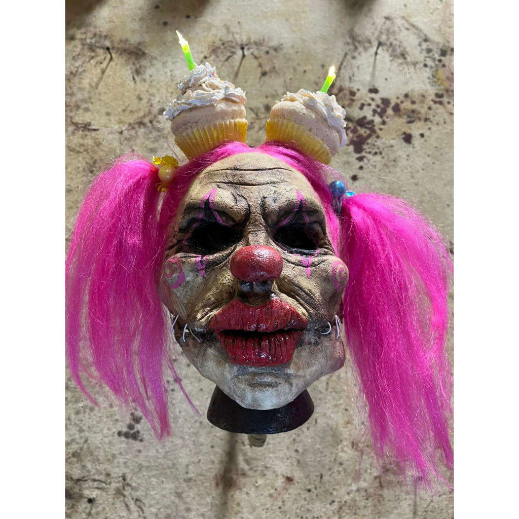 Creepy Vintage Clown Mask, hot Halloween, Neon 1970s, Costume