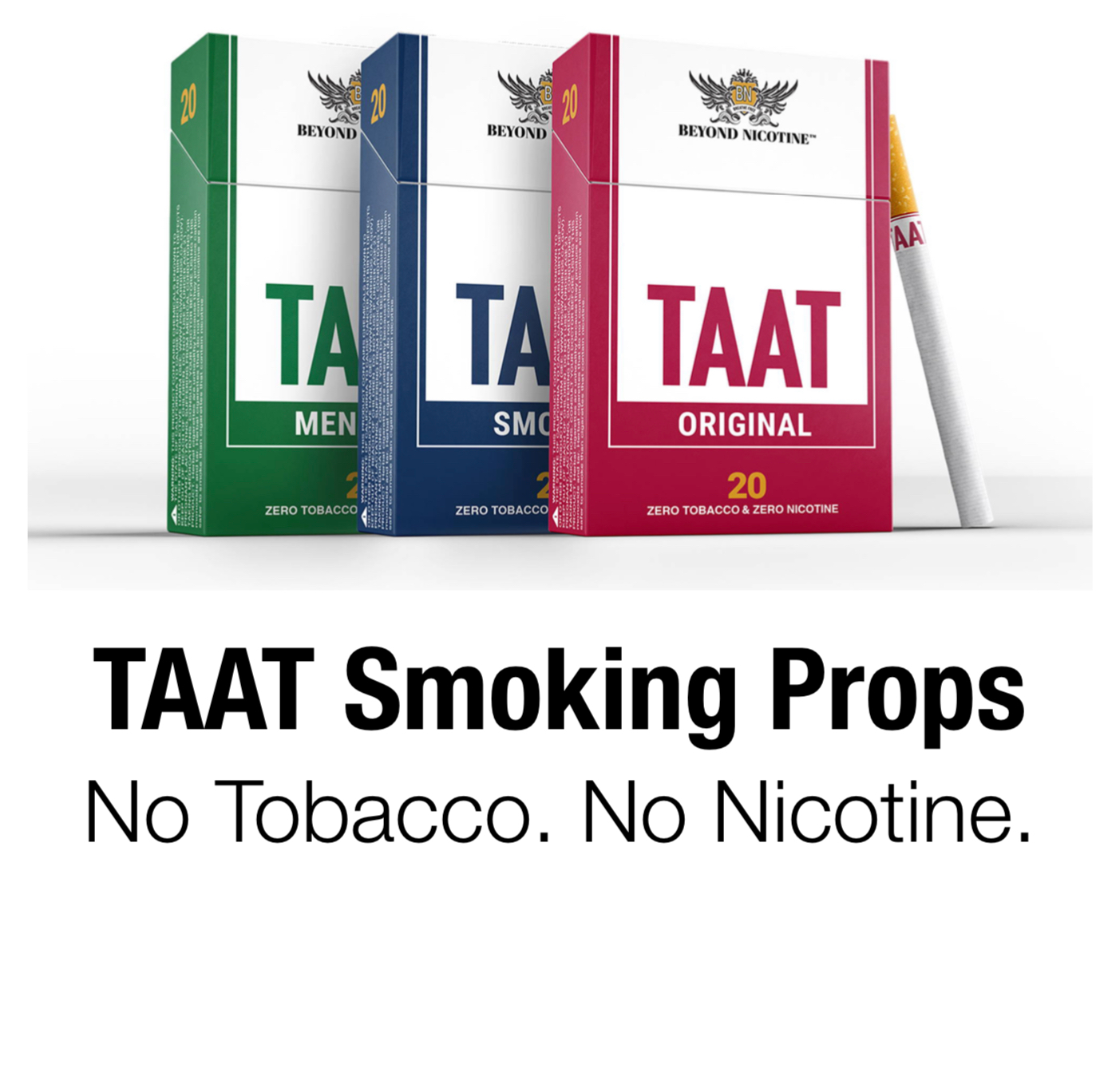 TAAT Smoking Hemp Cigarette Prop - No Tobacco - No Nicotine - Smooth,Pack (20 sticks)