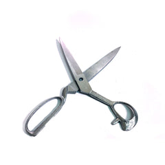 Large Plastic Scissors or Shears with Functional Moving Parts - New - Chrome