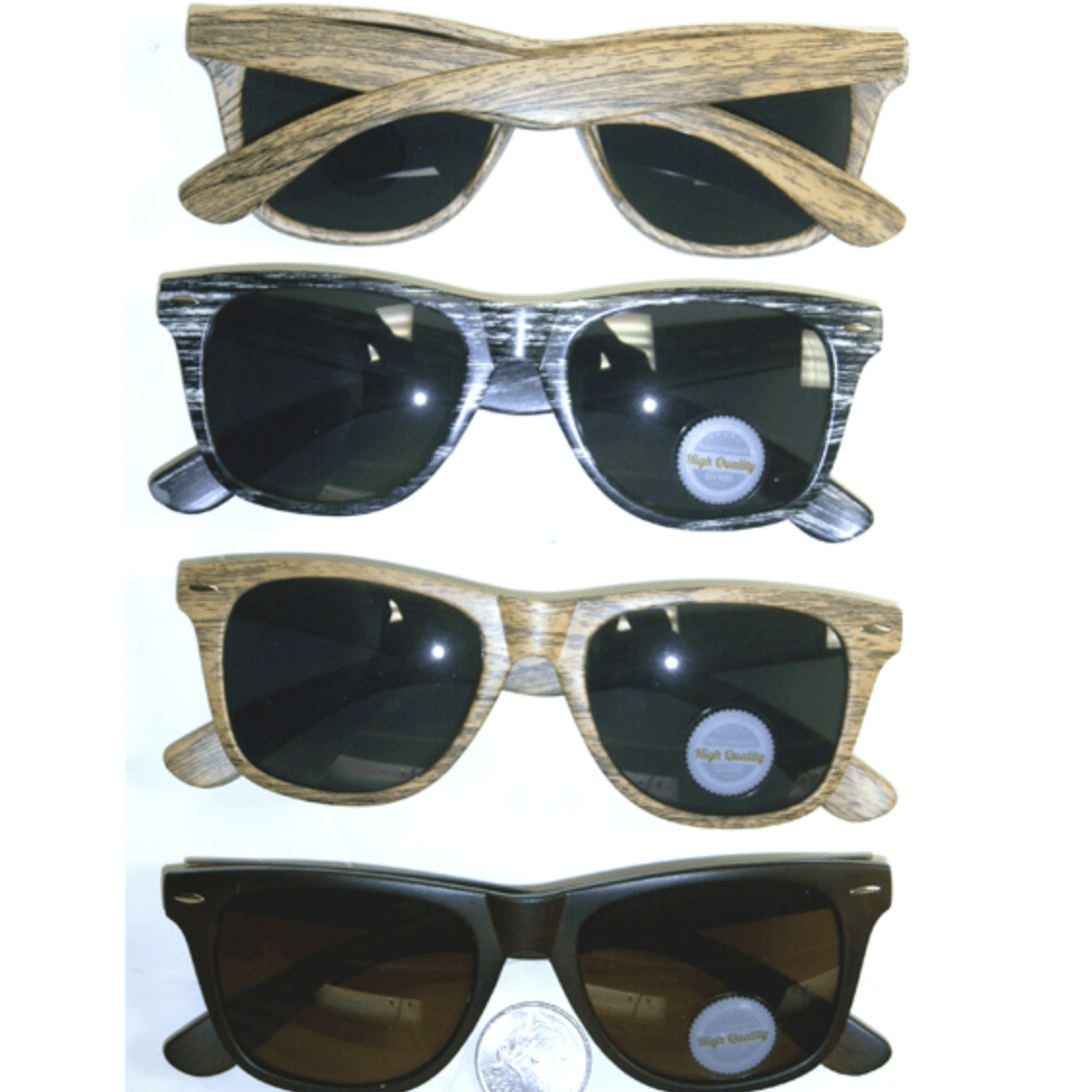 Wayfarer Style Wood Grain Looking Sunglasses